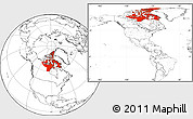 Blank Location Map of Nunavut, within the entire country