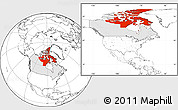 Blank Location Map of Nunavut, highlighted country