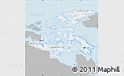 Gray Map of Nunavut, single color outside