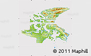 Physical Map of Nunavut, cropped outside