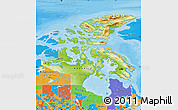 Physical Map of Nunavut, political outside