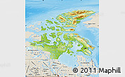 Physical Map of Nunavut, shaded relief outside