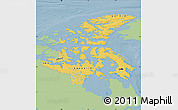 Savanna Style Map of Nunavut, single color outside