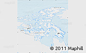 Silver Style Map of Nunavut, single color outside