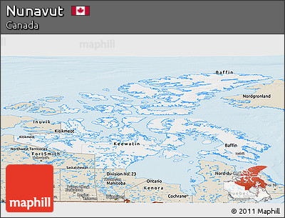 Classic Style Panoramic Map of Nunavut