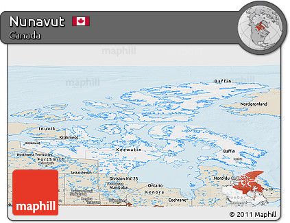 Classic Style Panoramic Map of Nunavut