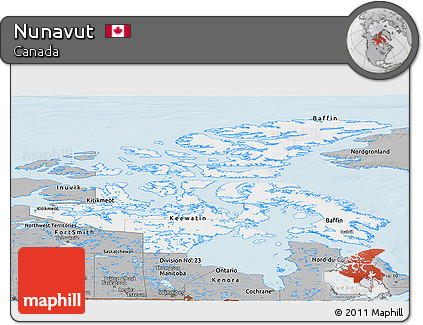 Gray Panoramic Map of Nunavut