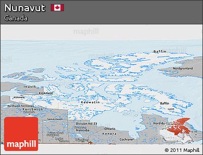 Gray Panoramic Map of Nunavut