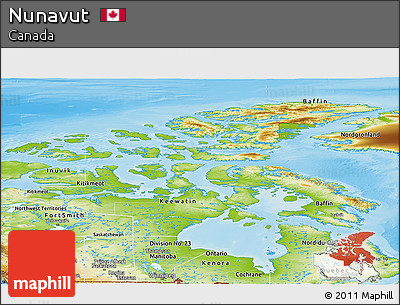 Physical Panoramic Map of Nunavut