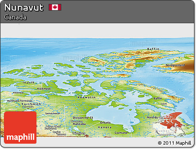 Physical Panoramic Map of Nunavut