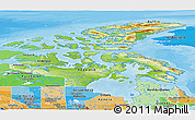 Physical Panoramic Map of Nunavut, political shades outside