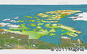 Physical Panoramic Map of Nunavut, satellite outside