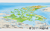 Physical Panoramic Map of Nunavut, shaded relief outside
