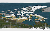 Satellite Panoramic Map of Nunavut, darken