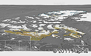 Satellite Panoramic Map of Nunavut, desaturated