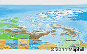 Satellite Panoramic Map of Nunavut, political shades outside