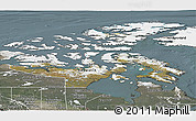 Satellite Panoramic Map of Nunavut, semi-desaturated