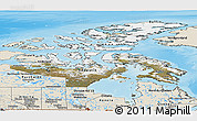 Satellite Panoramic Map of Nunavut, shaded relief outside