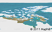 Satellite Panoramic Map of Nunavut, single color outside