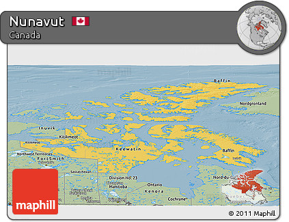 Savanna Style Panoramic Map of Nunavut