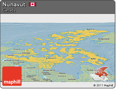 Savanna Style Panoramic Map of Nunavut
