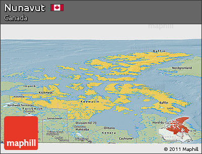 Savanna Style Panoramic Map of Nunavut