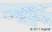 Silver Style Panoramic Map of Nunavut, single color outside