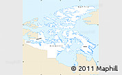 Classic Style Simple Map of Nunavut, single color outside