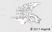 Silver Style Simple Map of Nunavut, cropped outside