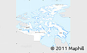 Silver Style Simple Map of Nunavut, single color outside