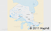 Classic Style 3D Map of Ontario, single color outside