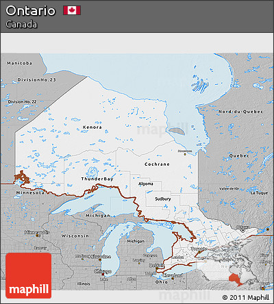 Gray 3D Map of Ontario