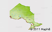 Physical 3D Map of Ontario, cropped outside