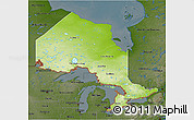 Physical 3D Map of Ontario, darken