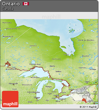 Physical 3D Map of Ontario
