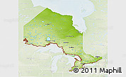 Physical 3D Map of Ontario, lighten