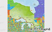 Physical 3D Map of Ontario, political outside