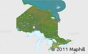 Satellite 3D Map of Ontario, single color outside