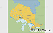 Savanna Style 3D Map of Ontario, single color outside