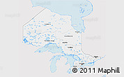 Silver Style 3D Map of Ontario, single color outside