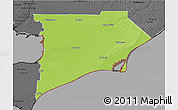 Physical 3D Map of Chatham-Kent, darken, desaturated