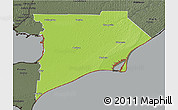 Physical 3D Map of Chatham-Kent, darken, semi-desaturated