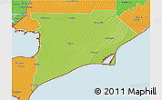 Physical 3D Map of Chatham-Kent, political outside