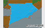 Political 3D Map of Chatham-Kent, darken