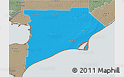 Political 3D Map of Chatham-Kent, semi-desaturated