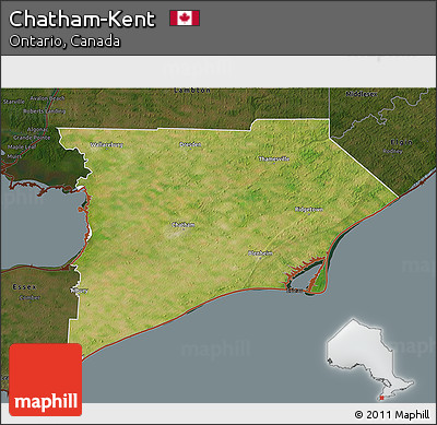 Satellite 3D Map of Chatham-Kent, darken