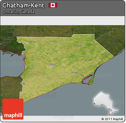Satellite 3D Map of Chatham-Kent, darken