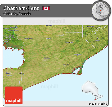 Satellite 3D Map of Chatham-Kent