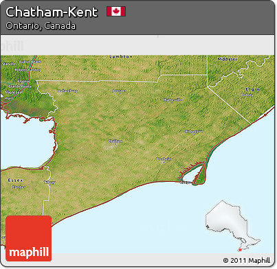 Satellite 3D Map of Chatham-Kent