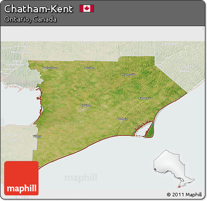 Satellite 3D Map of Chatham-Kent, lighten